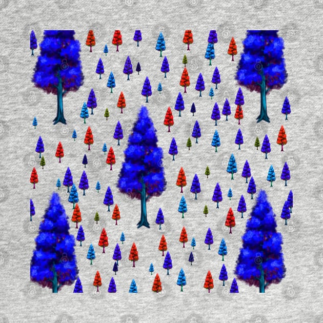 blue red trees leaves background pattern texture by Artistic_st